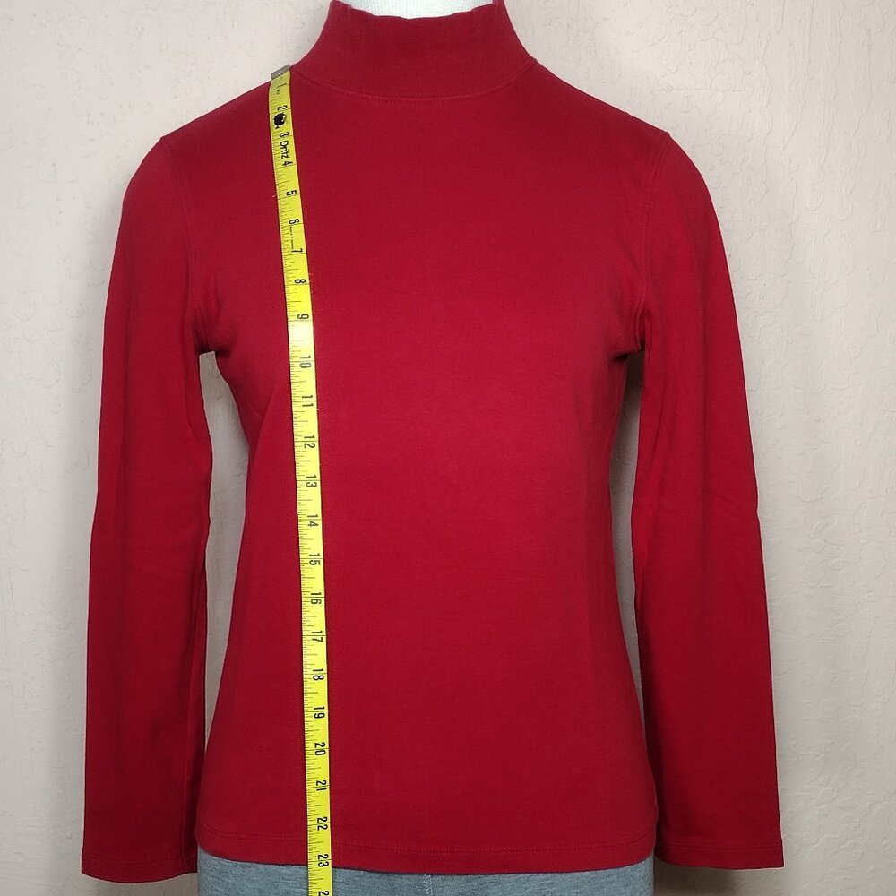 St. John's Bay Womens Classic Mock Neck, Long Sleeve T-Shirt - Picture 7 of 10